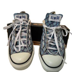 Vintage Blue Plaid Converse